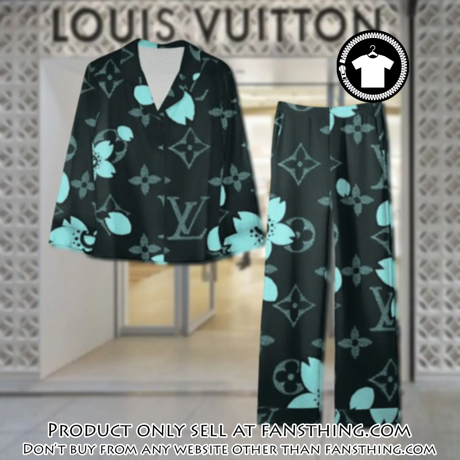 Trending luxury lv satin pajama set pjs1082 fst0715994